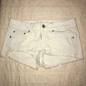 American Eagle White Daisy Duke Shorts